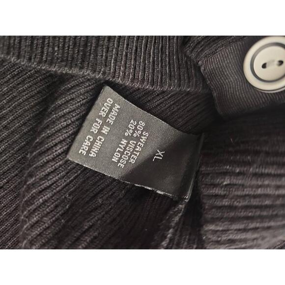 I.N. Studio XL Black White Button Down Long Sleeve Cardigan Sweater - Picture 5 of 6